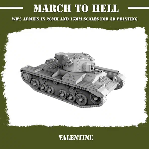 WW2 BRITISH ARMY VALENTINE | 3DBreed 15mm Wargaming Miniatures