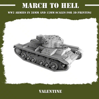 WW2 BRITISH ARMY VALENTINE | 3DBreed 15mm Wargaming Miniatures