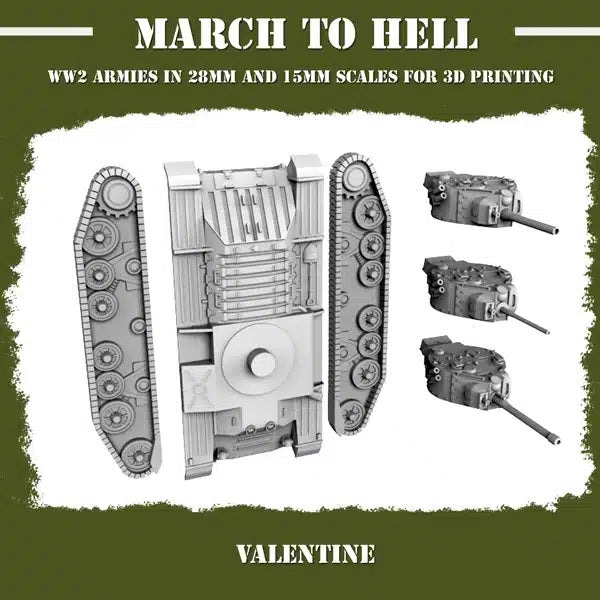 WW2 BRITISH ARMY VALENTINE | 3DBreed 15mm Wargaming Miniatures