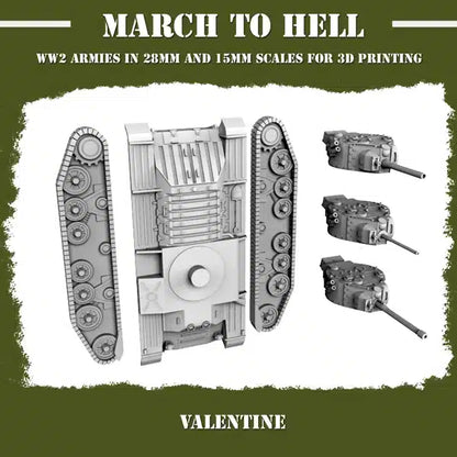 WW2 BRITISH ARMY VALENTINE | 3DBreed 15mm Wargaming Miniatures