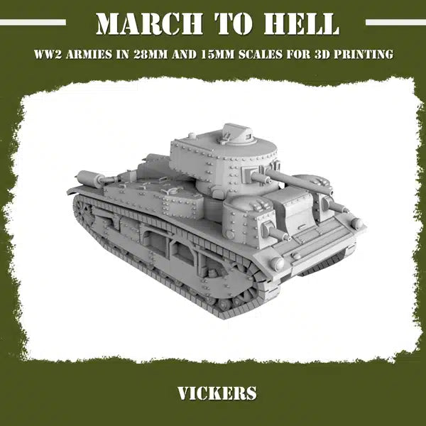 WW2 BRITISH ARMY VICKERS | 3DBreed 15mm Wargaming Miniatures