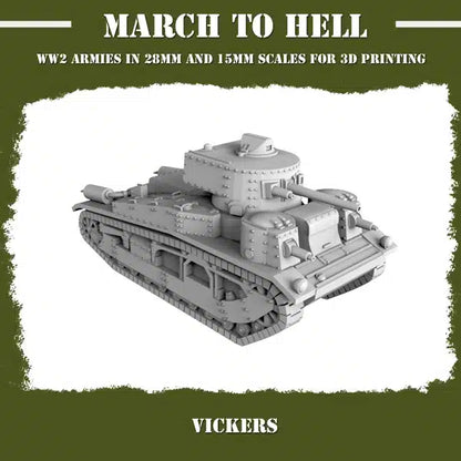 WW2 BRITISH ARMY VICKERS | 3DBreed 15mm Wargaming Miniatures