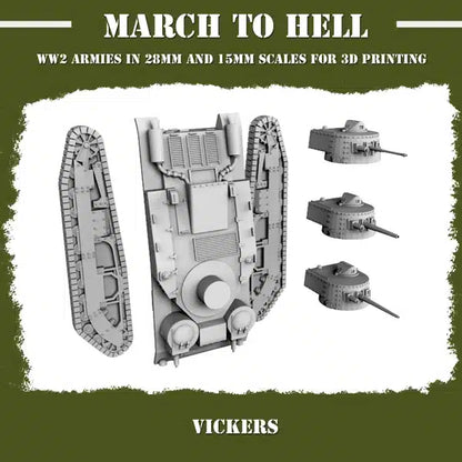 WW2 BRITISH ARMY VICKERS | 3DBreed 15mm Wargaming Miniatures