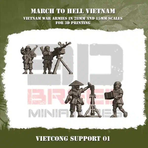 VIETNAM WAR VIETCONG SUPPORT 01 | 3DBreed 15mm Wargaming Miniatures
