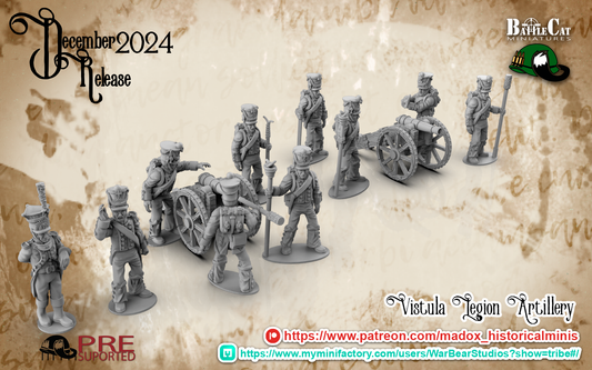 Napoleonic French Vistula Legion Artillery | Battlecat 28mm Historical Wargaming Miniatures Role Playing Miniatures
