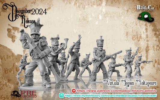 Napoleonic French Vistula Legion Voltigeurs | Battlecat 28mm Historical Wargaming Miniatures Role Playing Miniatures