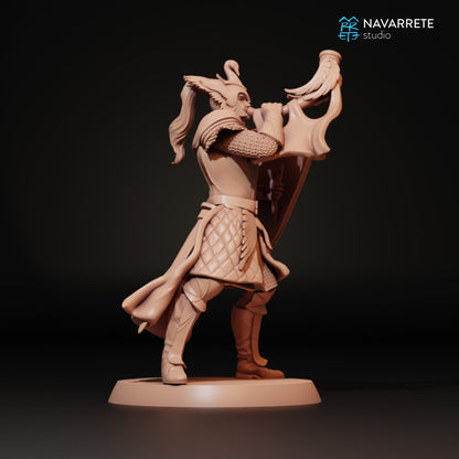 Golden Swan Knight Warhorn Foot and Mounted | Navarrete Studios 25mm Fantasy Wargaming Miniatures
