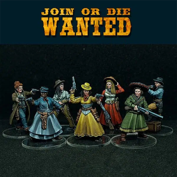 JOIN OR DIE WANTED WOMEN GANG | 3D Breed 28mm Wild West Wargaming Miniatures
