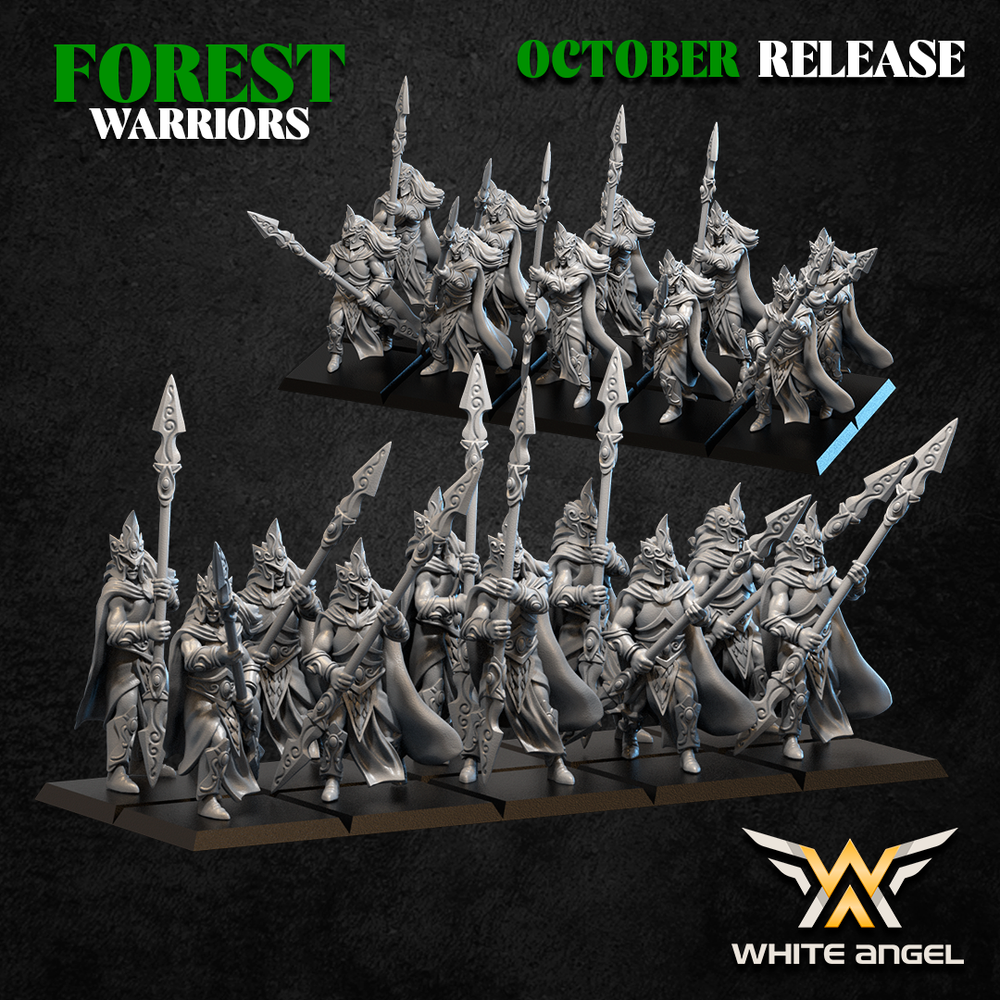 Forest Elves Forest Guardians | White Angel 28/32mm Fantasy Wargaming Miniatures