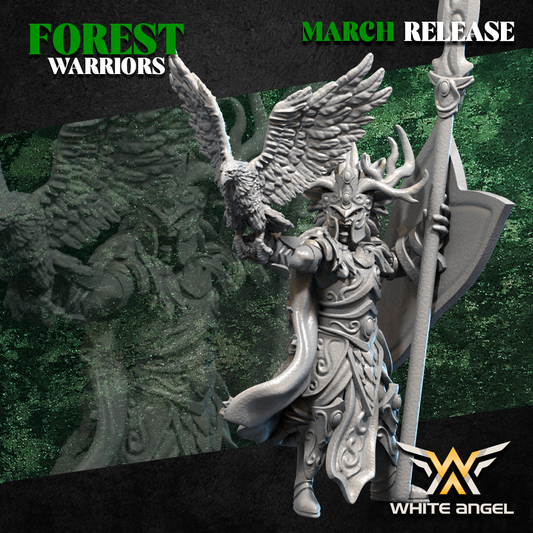 Forest Elves Lord on Foot | White Angel 28/32mm Fantasy Wargaming Miniatures Role Playing Miniatures