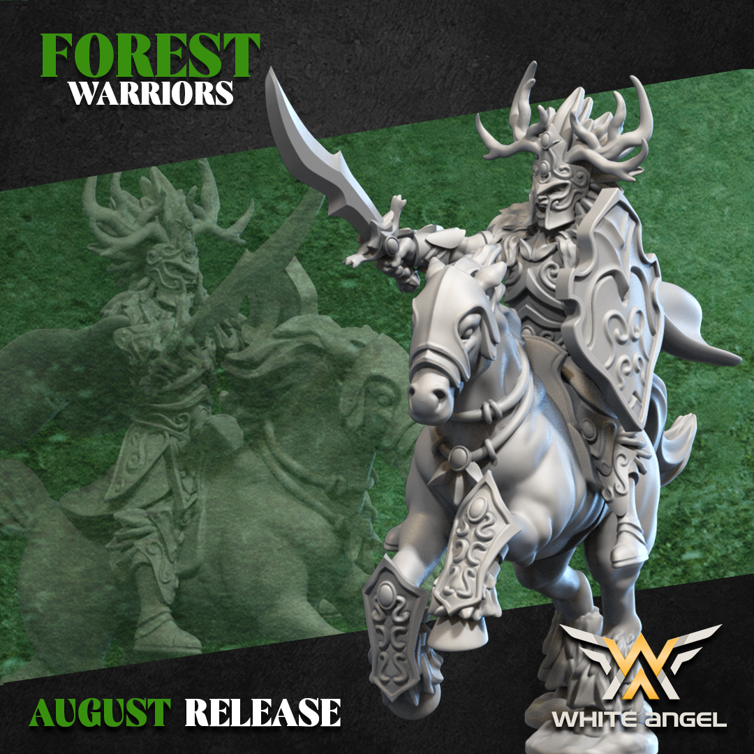 Forest Elves Lord Mounted | White Angel 28/32mm Fantasy Wargaming Miniatures Role Playing Miniatures