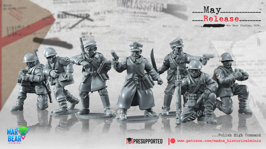 WW2 Polish High Command | Warbear Studios 28mm Historical Wargaming Miniatures Role Playing Miniatures