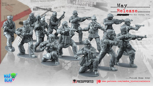 WW2 Polish Home Army Infantry | Warbear Studios 28mm Historical Wargaming Miniatures Role Playing Miniatures