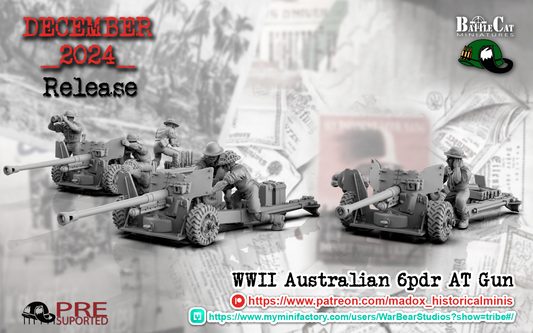 WW2 Australian Pacific 6pdr AT Teams | Battlecat 28mm Historical Wargaming Miniatures Role Playing Miniatures