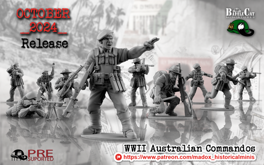 WW2 Australian Commando Section | Battlecat 28mm Historical Wargaming Miniatures Role Playing Miniatures