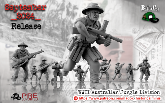 WW2 Australian Pacific Jungle Division | Battlecat 28mm Historical Wargaming Miniatures Role Playing Miniatures
