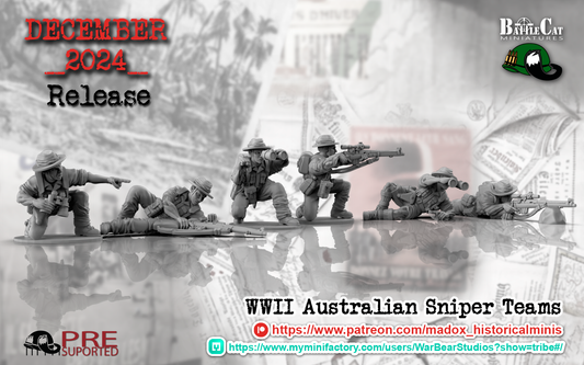 WW2 Australian Pacific Sniper Teams | Battlecat 28mm Historical Wargaming Miniatures Role Playing Miniatures