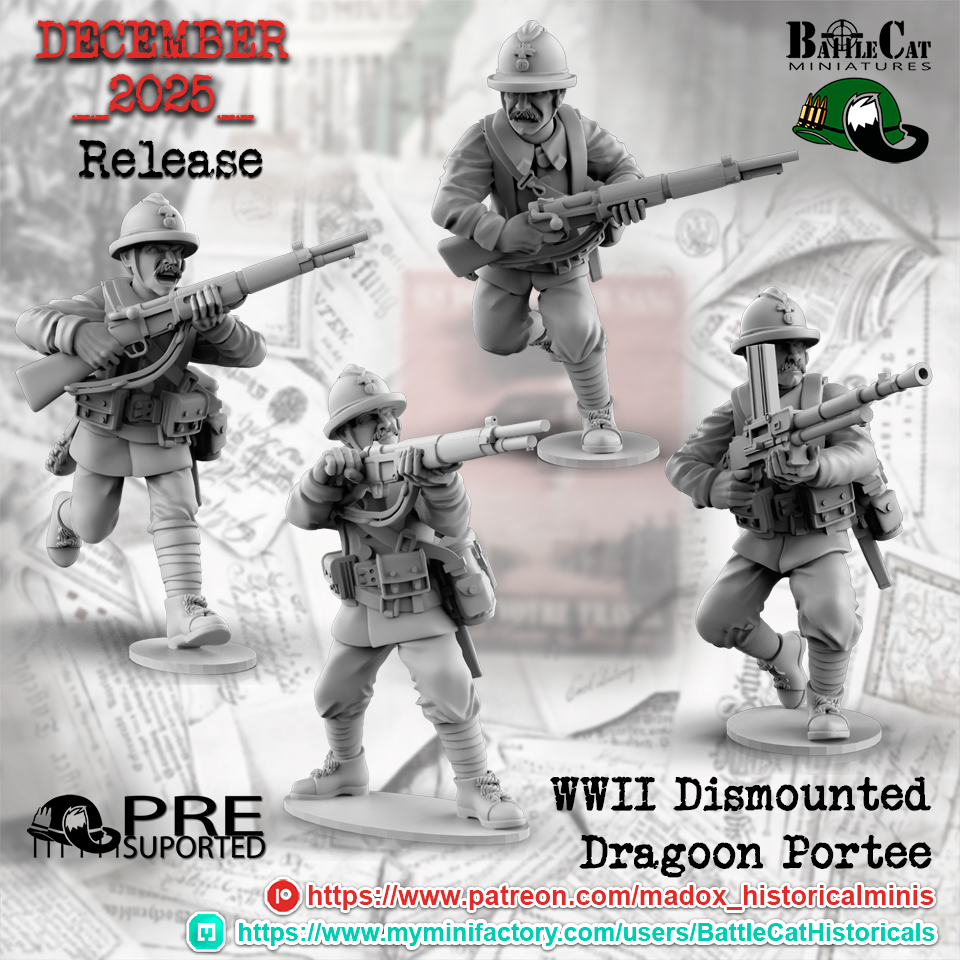 WW2 French Dismounted Dragoons Portee | Battlecat 28mm Historical Wargaming Miniatures Role Playing Miniatures