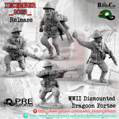 WW2 French Dismounted Dragoons Portee | Battlecat 28mm Historical Wargaming Miniatures Role Playing Miniatures