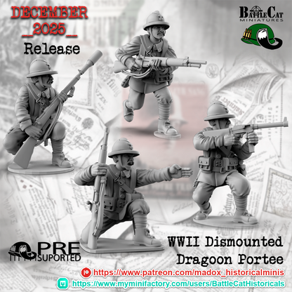 WW2 French Dismounted Dragoons Portee | Battlecat 28mm Historical Wargaming Miniatures Role Playing Miniatures