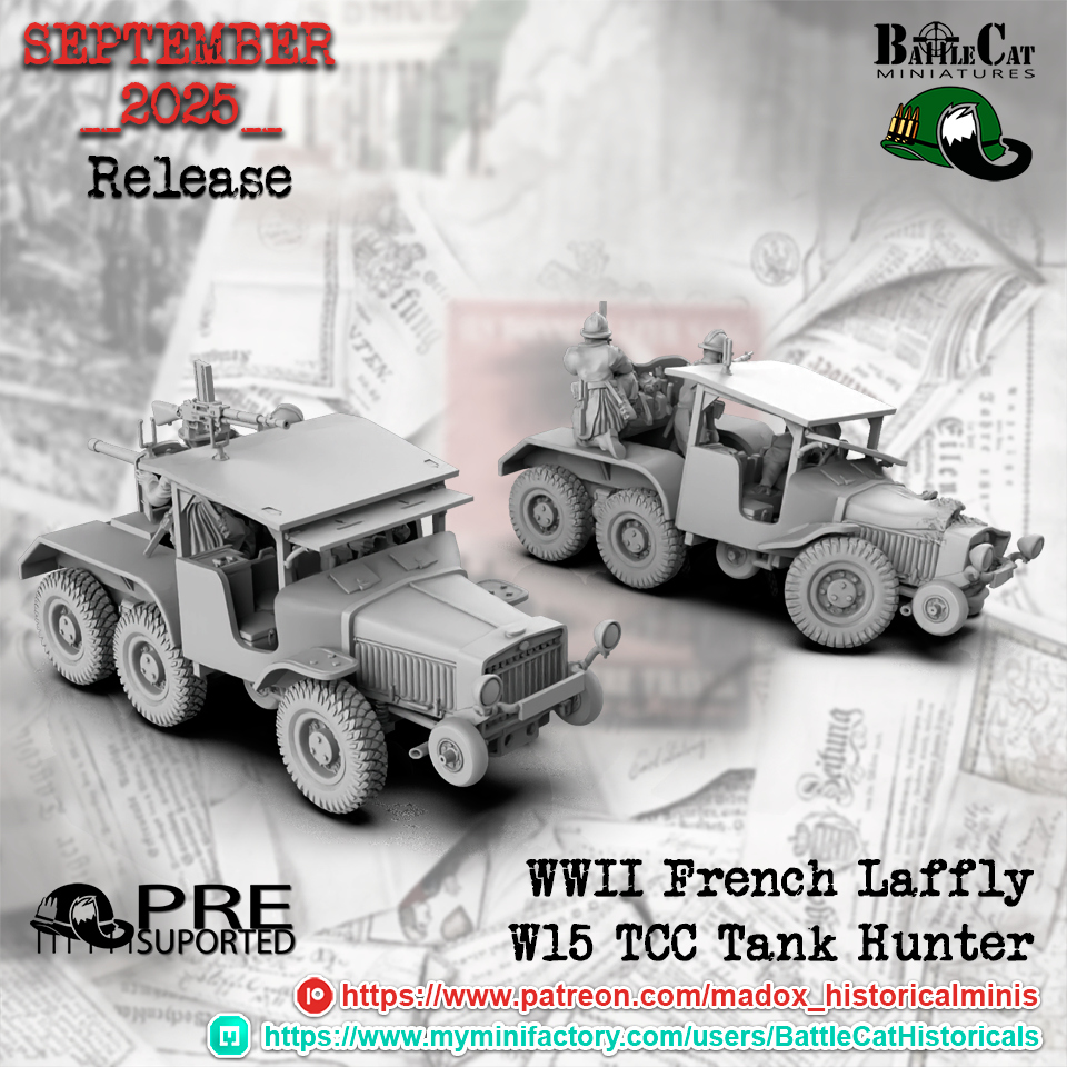 WW2 French Laffly W15 TCC Tank Hunter | Battlecat 28mm Historical Wargaming Miniatures Role Playing Miniatures