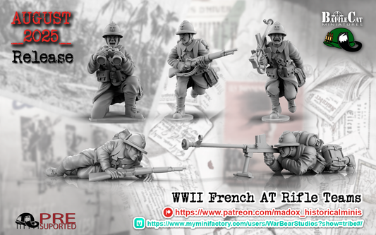 WW2 French AT Rifle Teams | Battlecat 28mm Historical Wargaming Miniatures Role Playing Miniatures