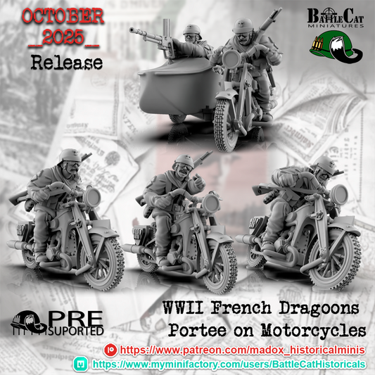 WW2 French Dragoons Portee | Battlecat 28mm Historical Wargaming Miniatures Role Playing Miniatures