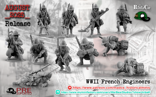 WW2 French Engineers | Battlecat 28mm Historical Wargaming Miniatures Role Playing Miniatures