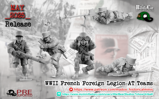 WW2 French Foreign Legion AT Rifle Teams | Battlecat 28mm Historical Wargaming Miniatures Role Playing Miniatures