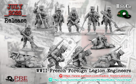 WW2 French Foreign Legion Engineers | Battlecat 28mm Historical Wargaming Miniatures Role Playing Miniatures