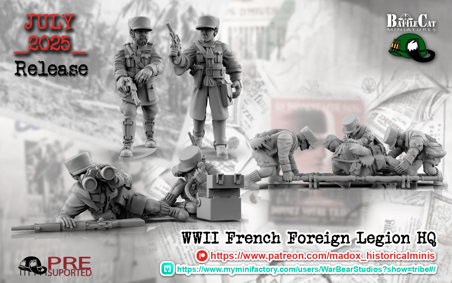WW2 French Foreign Legion HQ | Battlecat 28mm Historical Wargaming Miniatures Role Playing Miniatures
