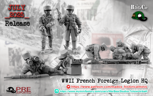 WW2 French Foreign Legion HQ | Battlecat 28mm Historical Wargaming Miniatures Role Playing Miniatures