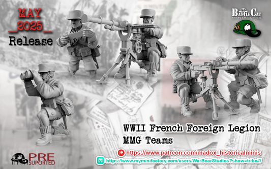 WW2 French Foreign Legion MMG Teams | Battlecat 28mm Historical Wargaming Miniatures Role Playing Miniatures
