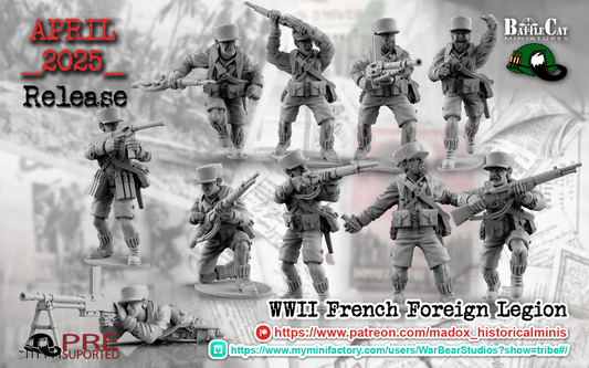 WW2 French Foreign Legion Infantry | Battlecat 28mm Historical Wargaming Miniatures Role Playing Miniatures