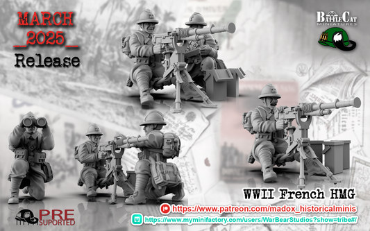 WW2 French HMG Teams | Battlecat 28mm Historical Wargaming Miniatures Role Playing Miniatures