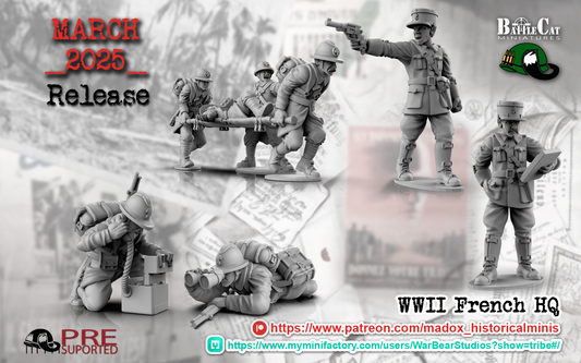 WW2 French HQ | Battlecat 28mm Historical Wargaming Miniatures Role Playing Miniatures