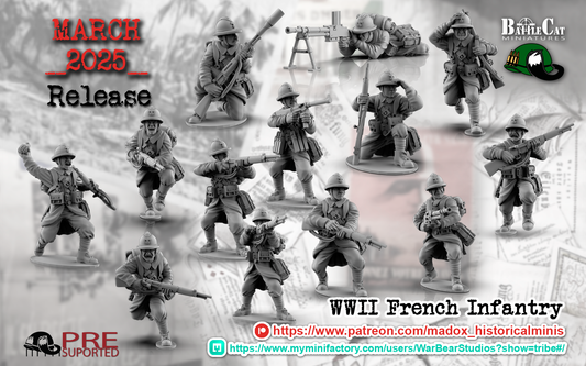 WW2 French Infantry | Battlecat 28mm Historical Wargaming Miniatures Role Playing Miniatures