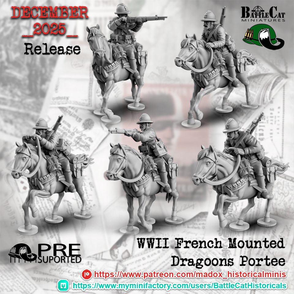 WW2 French Dragoons Portee | Battlecat 28mm Historical Wargaming Miniatures Role Playing Miniatures