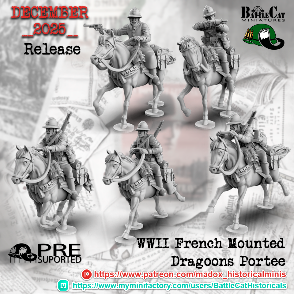 WW2 French Dragoons Portee | Battlecat 28mm Historical Wargaming Miniatures Role Playing Miniatures