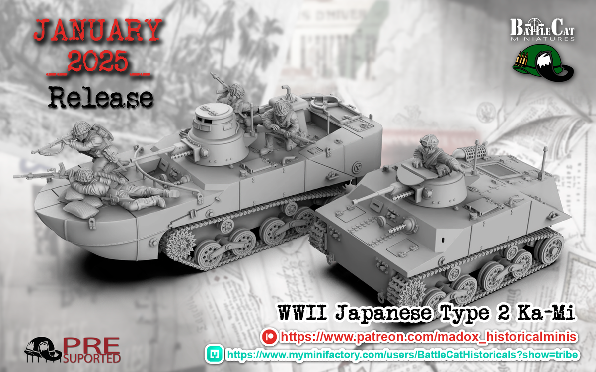 WW2 Japanese KaMi Type 2 Tank | Battlecat 28mm Historical Wargaming Miniatures Role Playing Miniatures
