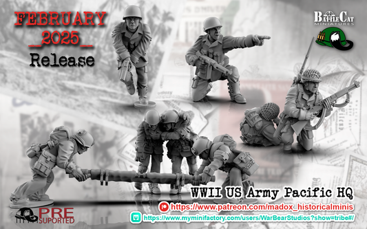 WW2 Pacific US Army Pacific HQ | Battlecat 28mm Historical Wargaming Miniatures Role Playing Miniatures