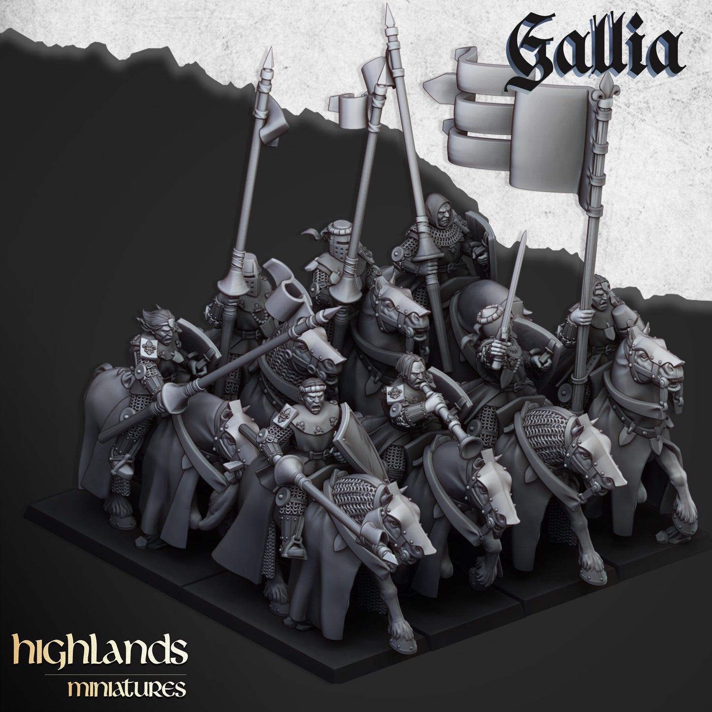 Kingdom Of Gallia Young Knights | Highlands Miniatures 28/32mm Fantasy Wargaming Miniatures Role Playing Miniatures