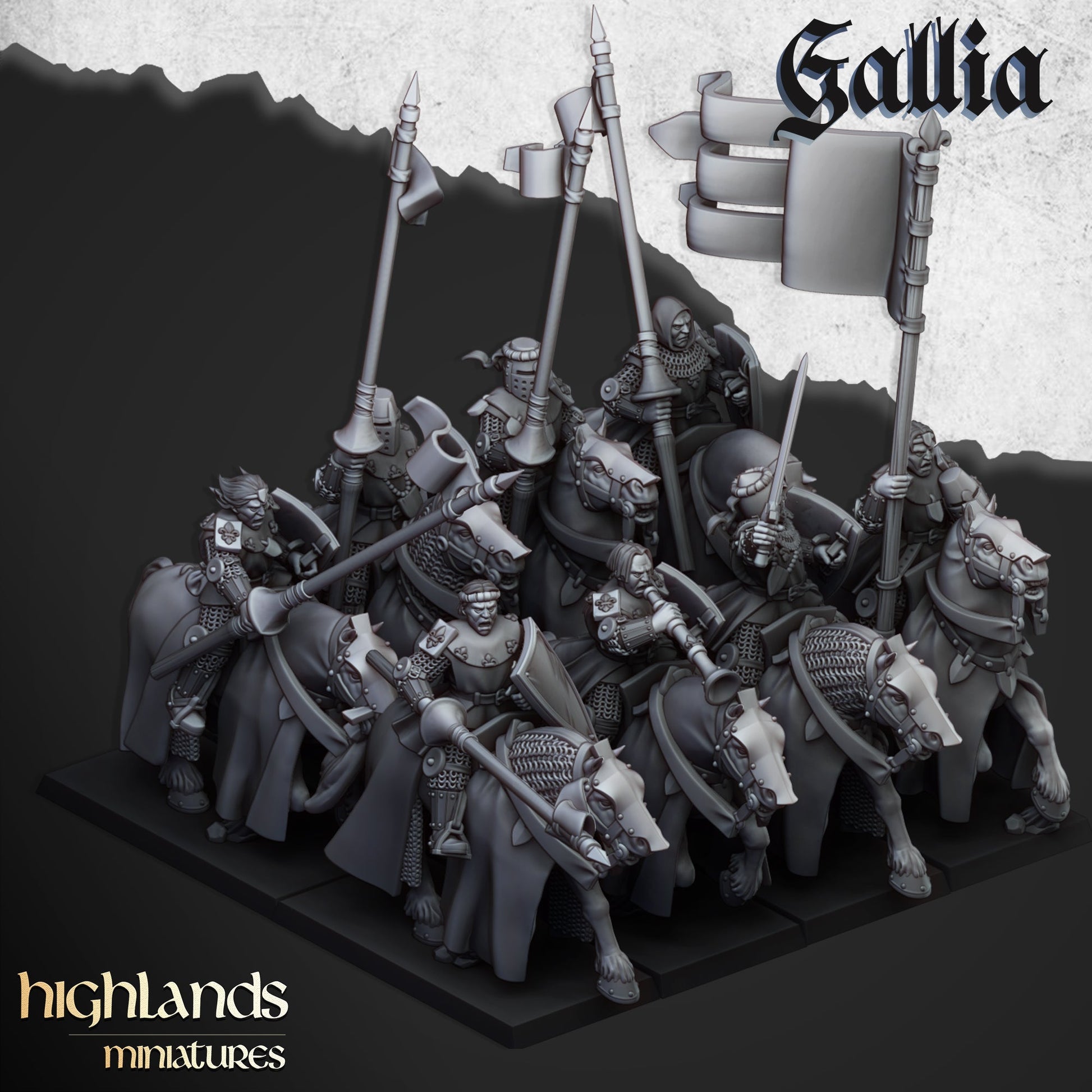 Kingdom Of Gallia Young Knights | Highlands Miniatures 28/32mm Fantasy Wargaming Miniatures Role Playing Miniatures