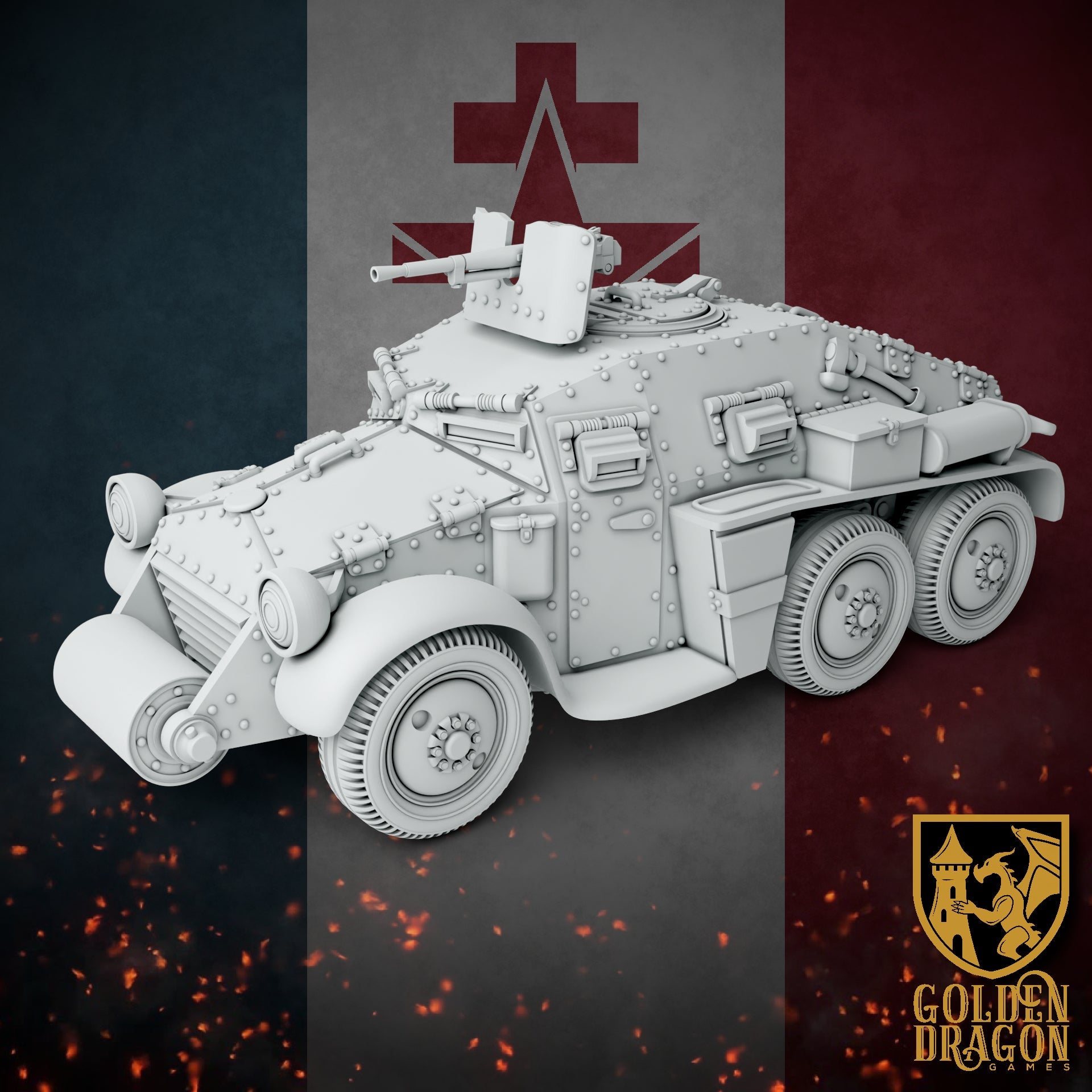 New French Republic P28 Armored Truck | Golden Dragon Games Weird WW2 Role Playing Miniatures