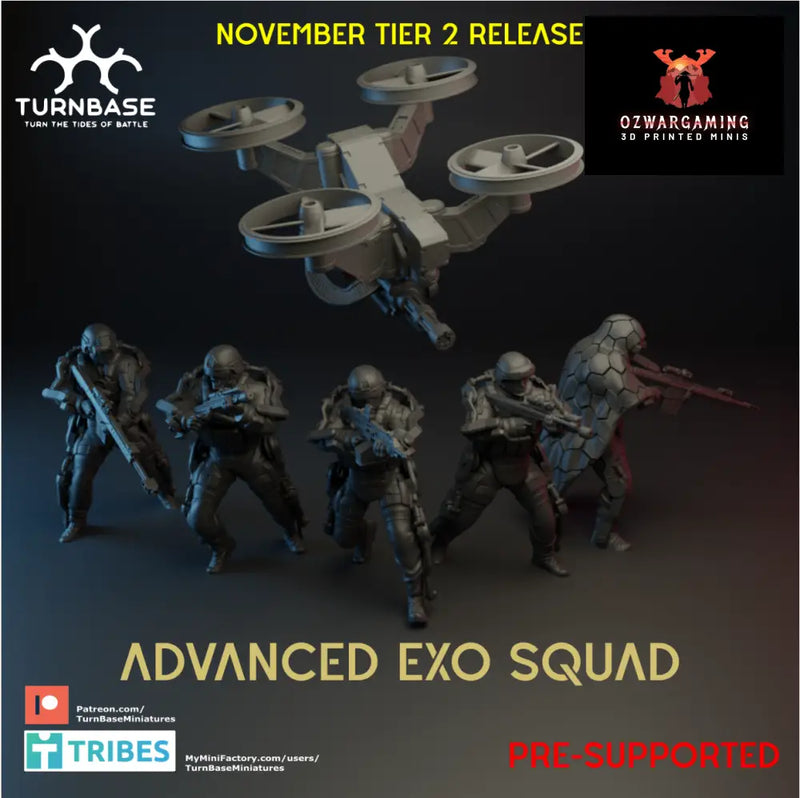 Advanced Exo Suit Squad | Turnbase Modern Military Wargaming Miniatures Role Playing Miniatures