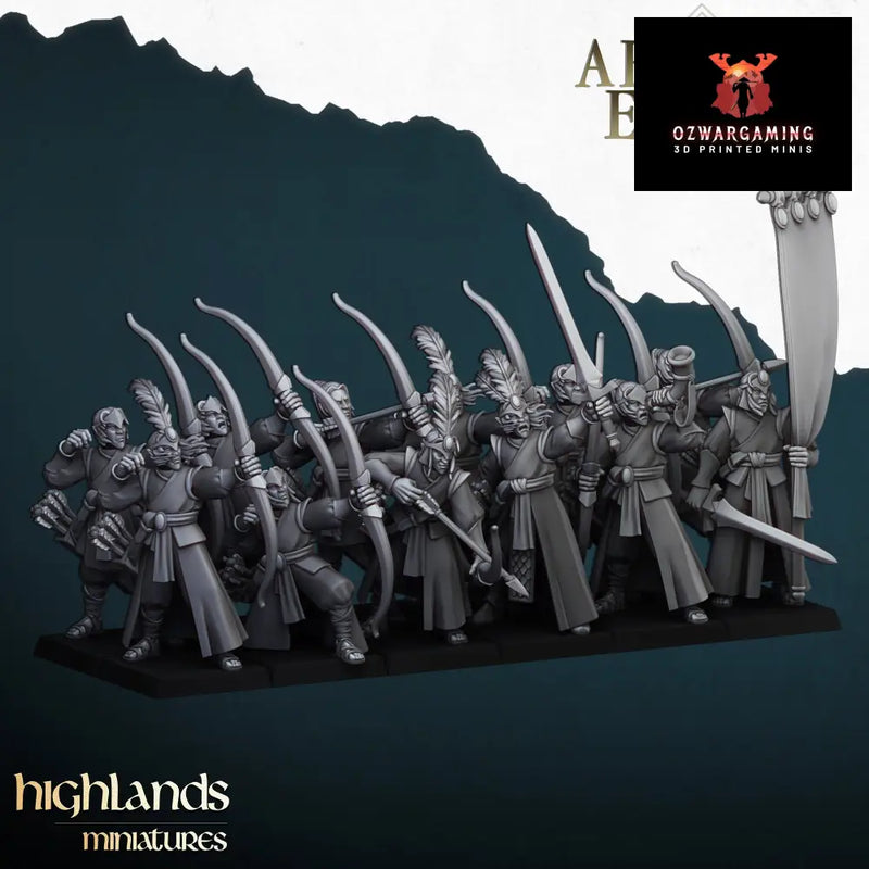 Aegean Elves Archers | Highlands Miniatures 28/32mm Fantasy Wargaming Miniatures Role Playing Miniatures