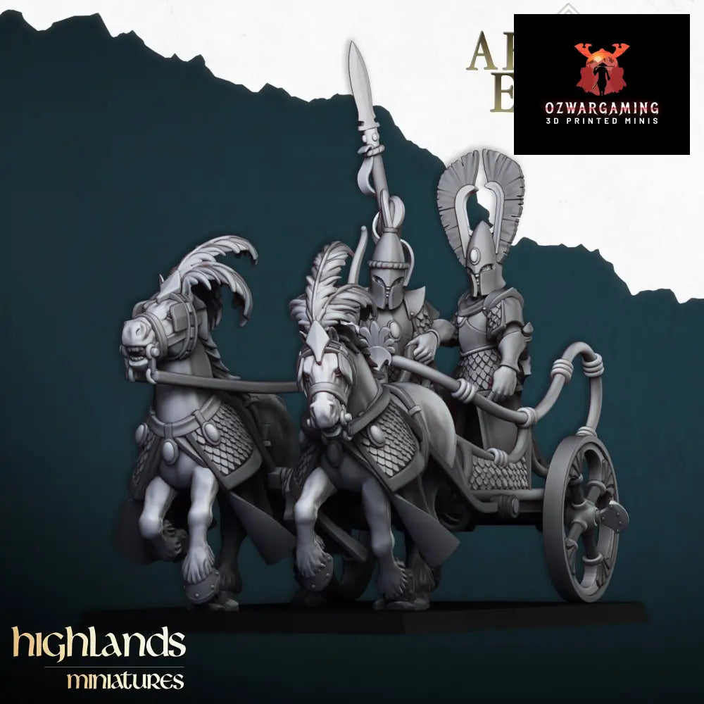 Aegean Elves Chariot | Highlands Miniatures 28/32mm Fantasy Wargaming Miniatures Role Playing Miniatures