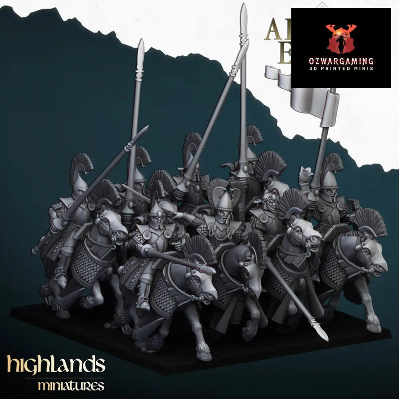 Aegean Elves Mounted Lances | Highlands Miniatures 28/32mm Fantasy Wargaming Miniatures Role Playing Miniatures