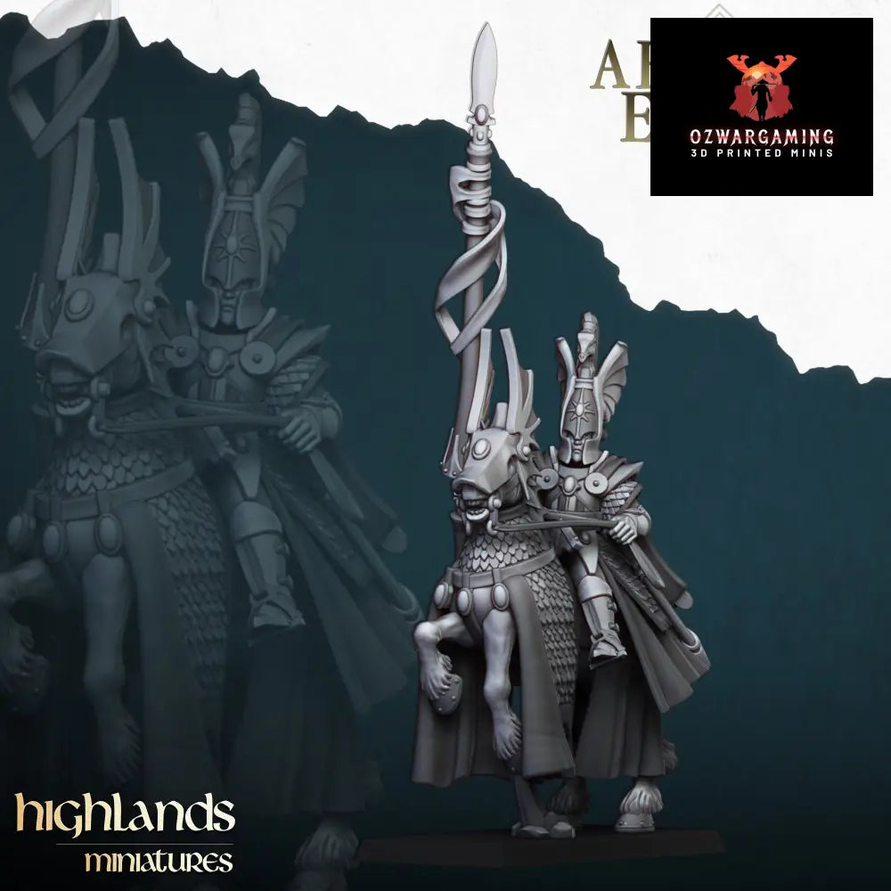 Aegean Elves Mounted Lord| Highlands Miniatures 28/32mm Fantasy Wargaming Miniatures Role Playing Miniatures