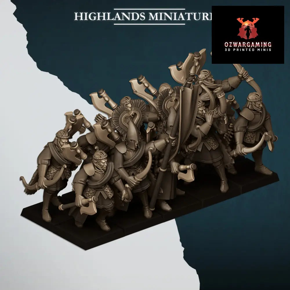 Aegean Elves Nemean Lion Hunters | Highlands Miniatures 28/32mm Fantasy Wargaming Miniatures Role Playing Miniatures